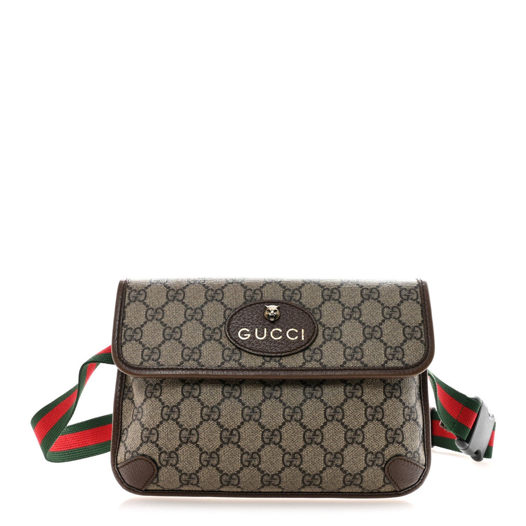 GG Supreme Monogram Neo Vintage Web Belt Bag Brown