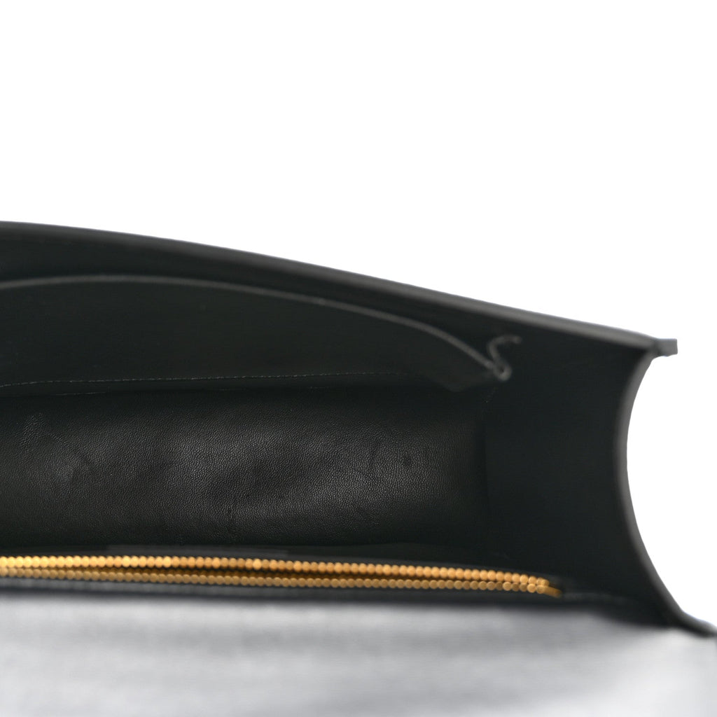 Grained Calfskin 30 Montaigne Flap Bag Black