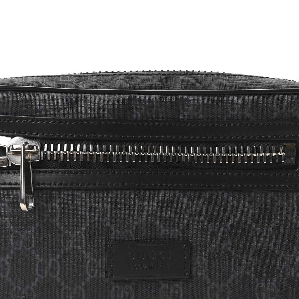 Soft GG Supreme Monogram Web Belt Bag Black Grey
