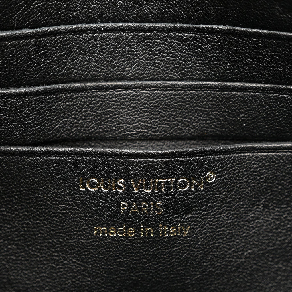 Calfskin LV Bloom Wallet On Chain Black
