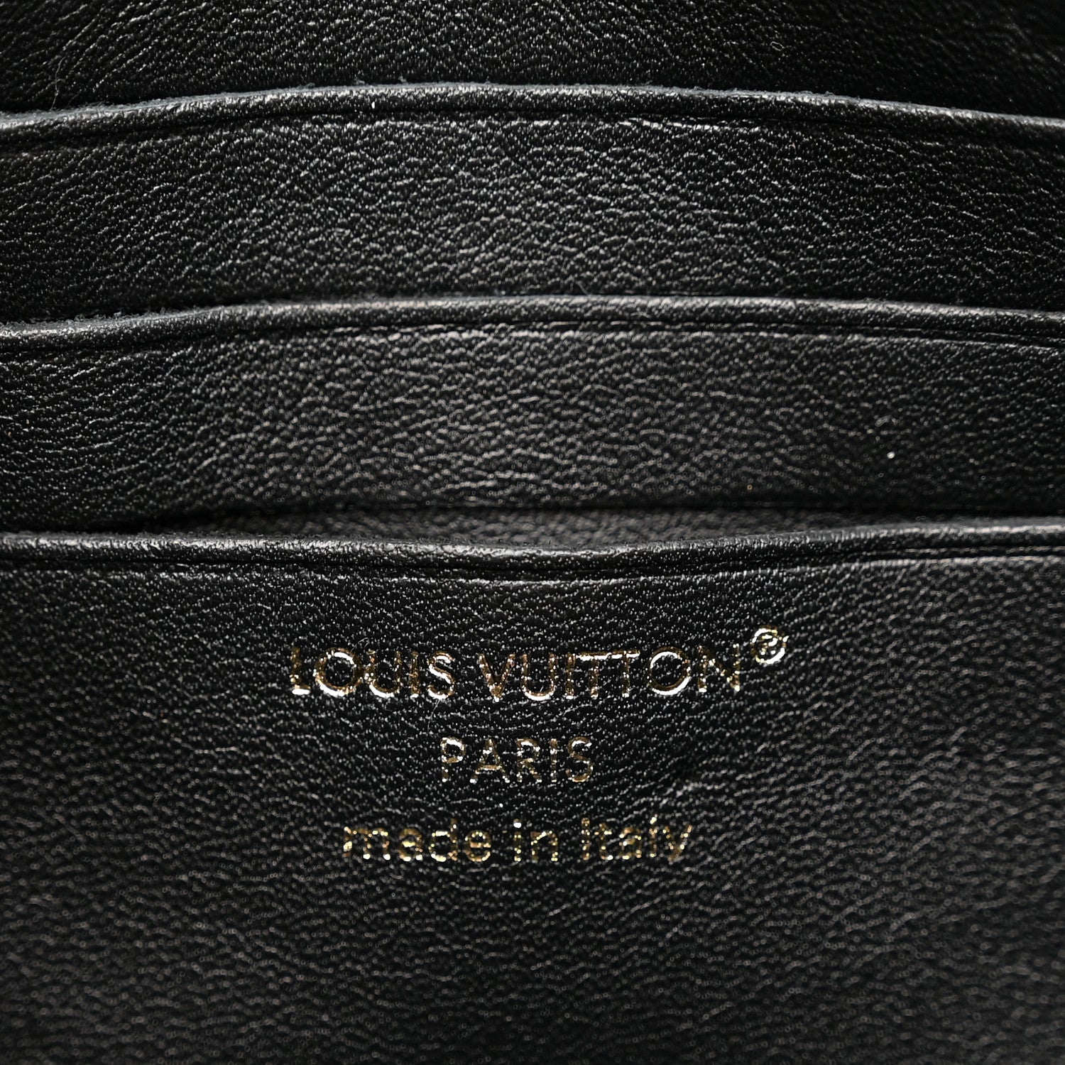 Calfskin LV Bloom Wallet On Chain Black