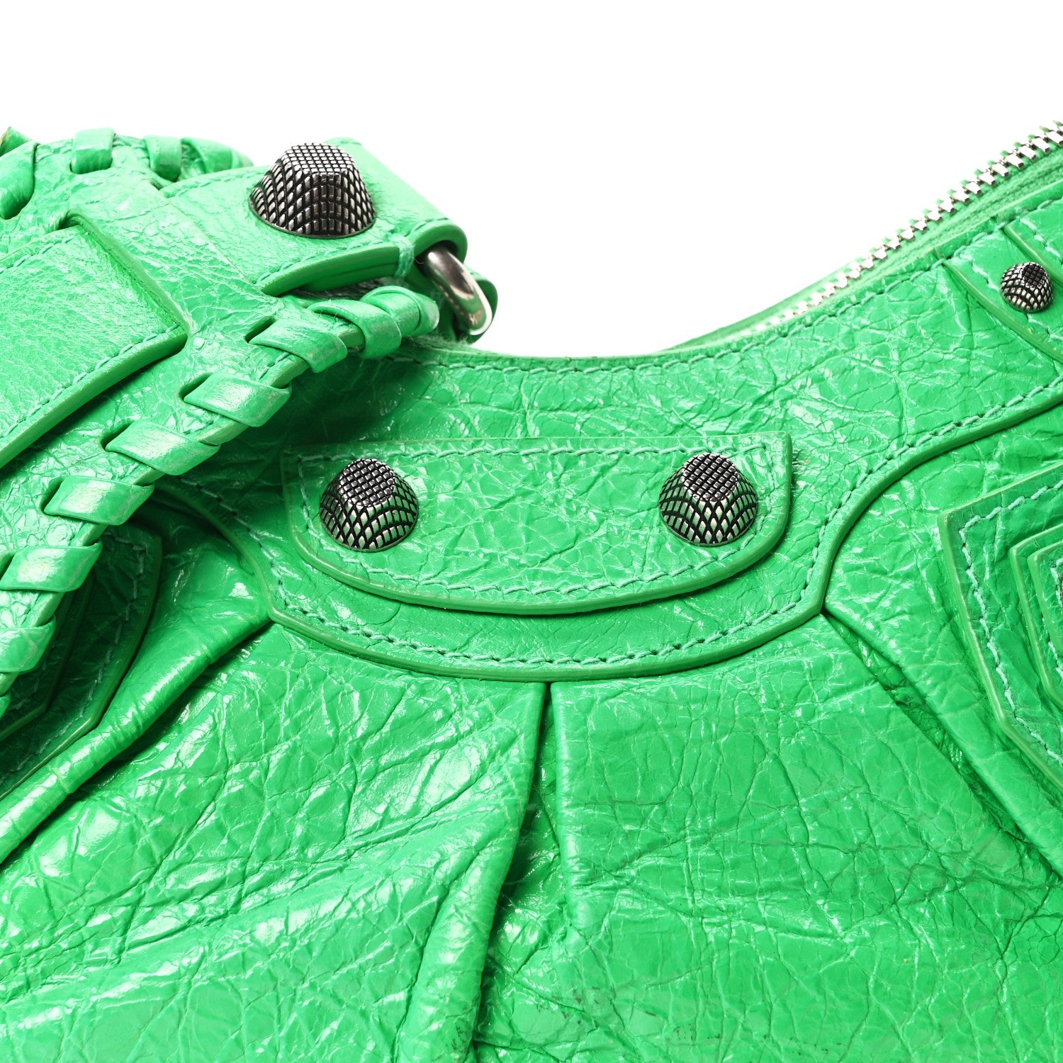 Agneau Arena Le Cagole Shoulder Bag XS Vivid Green