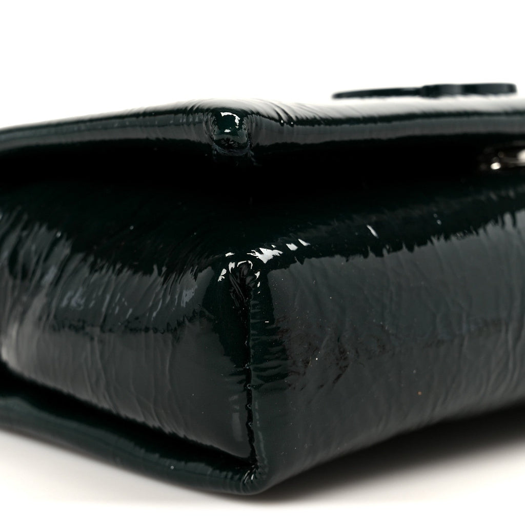 Naplak Patent Calfskin Monochrome Loubi54 Shoulder Bag Green