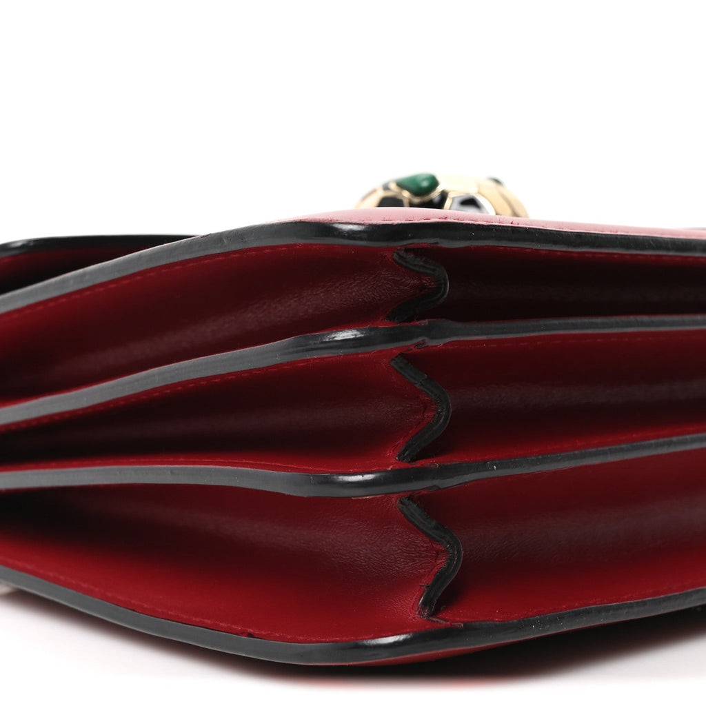 Calfskin Serpenti Forever Top Handle Red