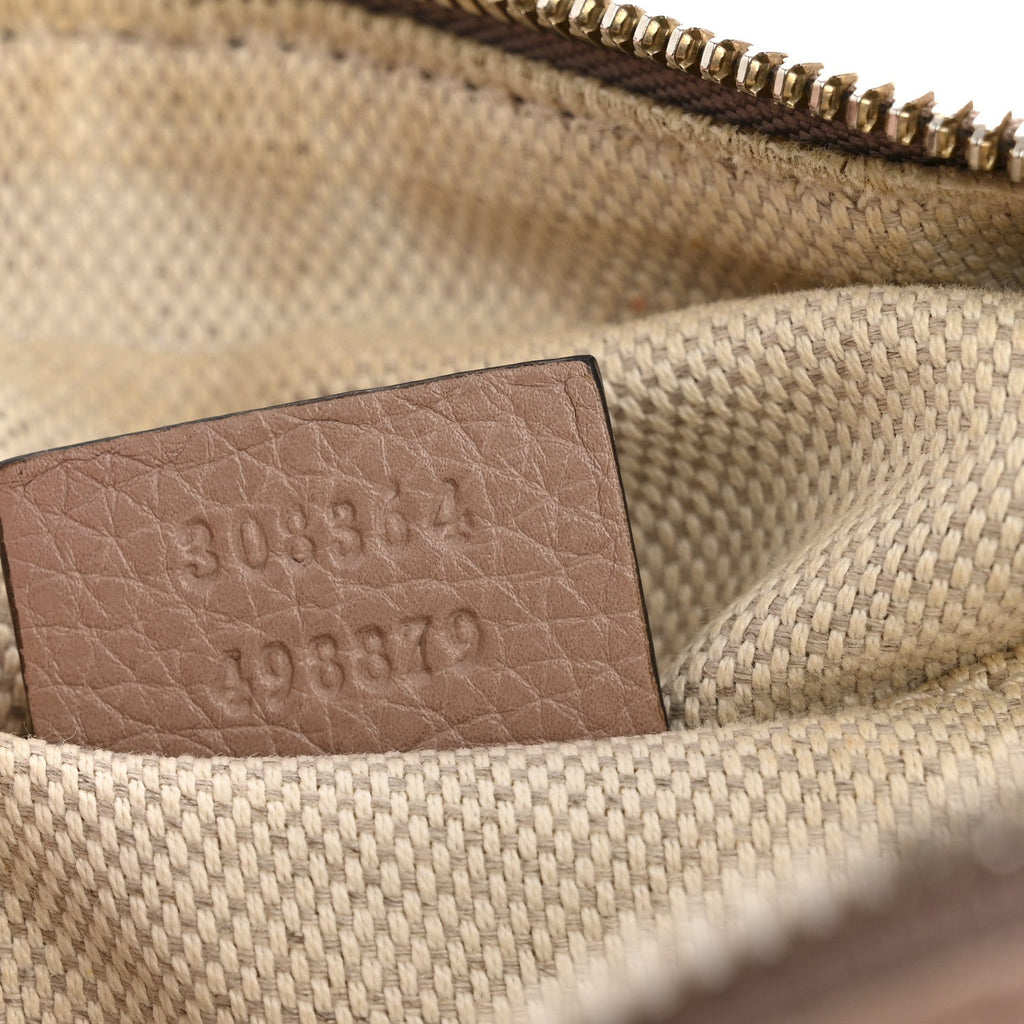 Pebbled Calfskin Small Soho Disco Bag Rose Beige