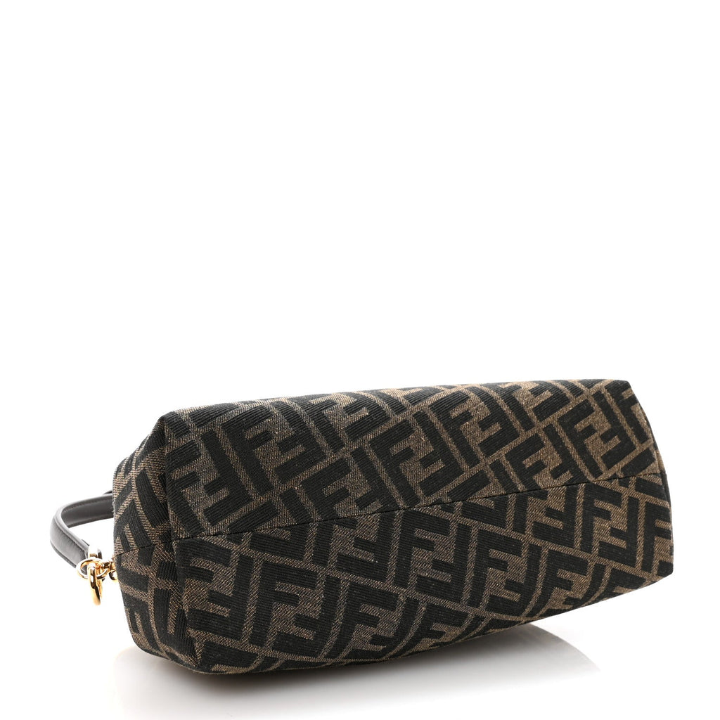 Shiny Nappa Fabric Jacquard FF 1974 Midi Fendi Tobacco Moro Ebano