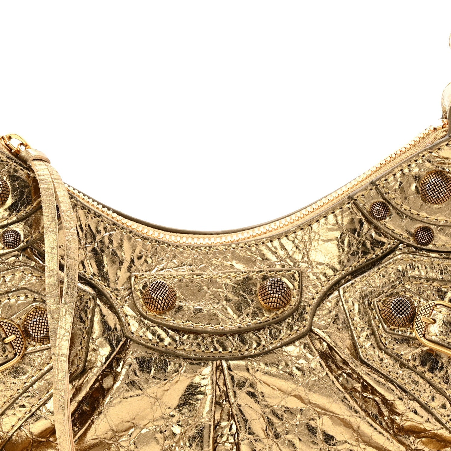 Metallic Agneau Arena Le Cagole Shoulder Bag XS Gold
