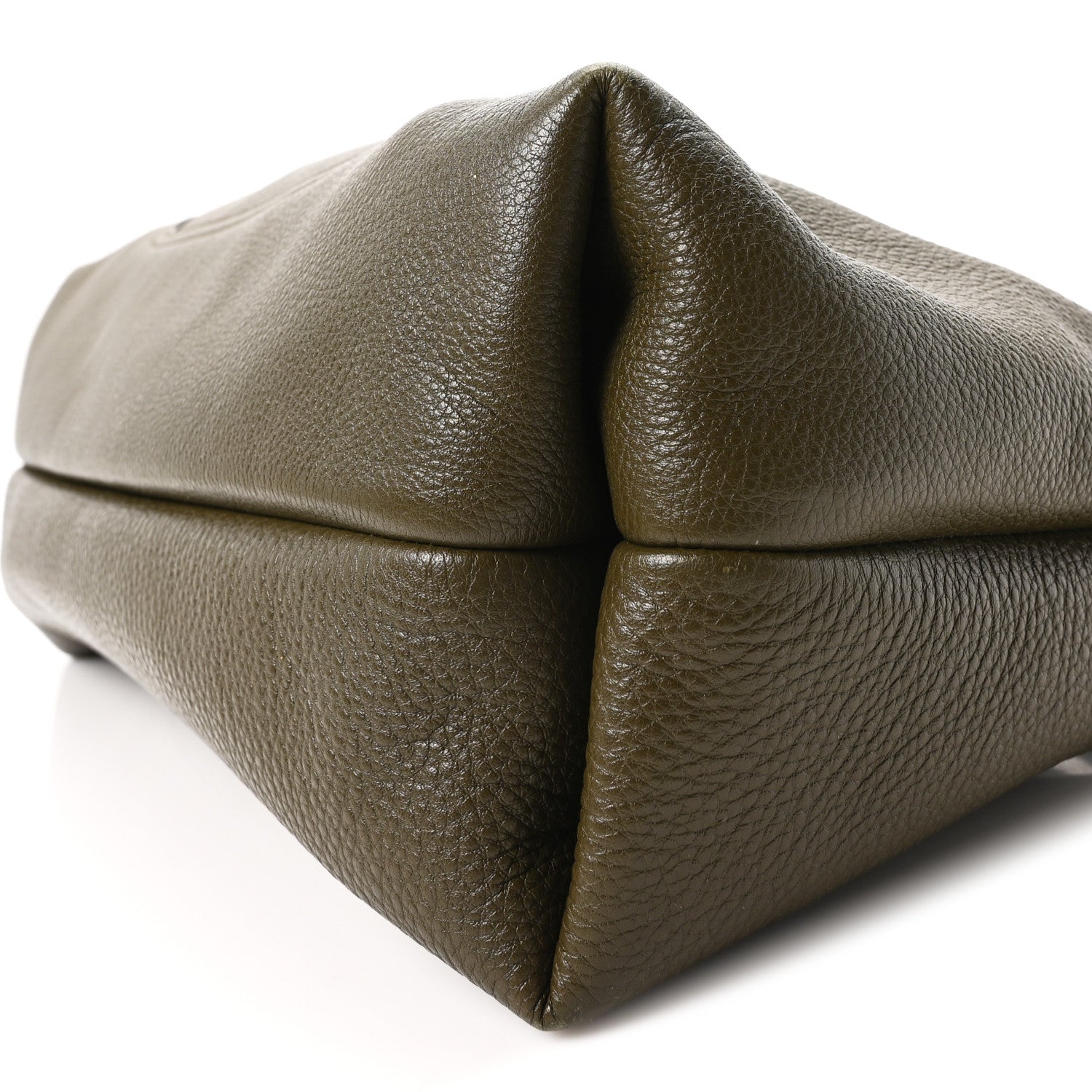 Grained Calfskin Softbit Maxi Shoulder Bag Forest Green
