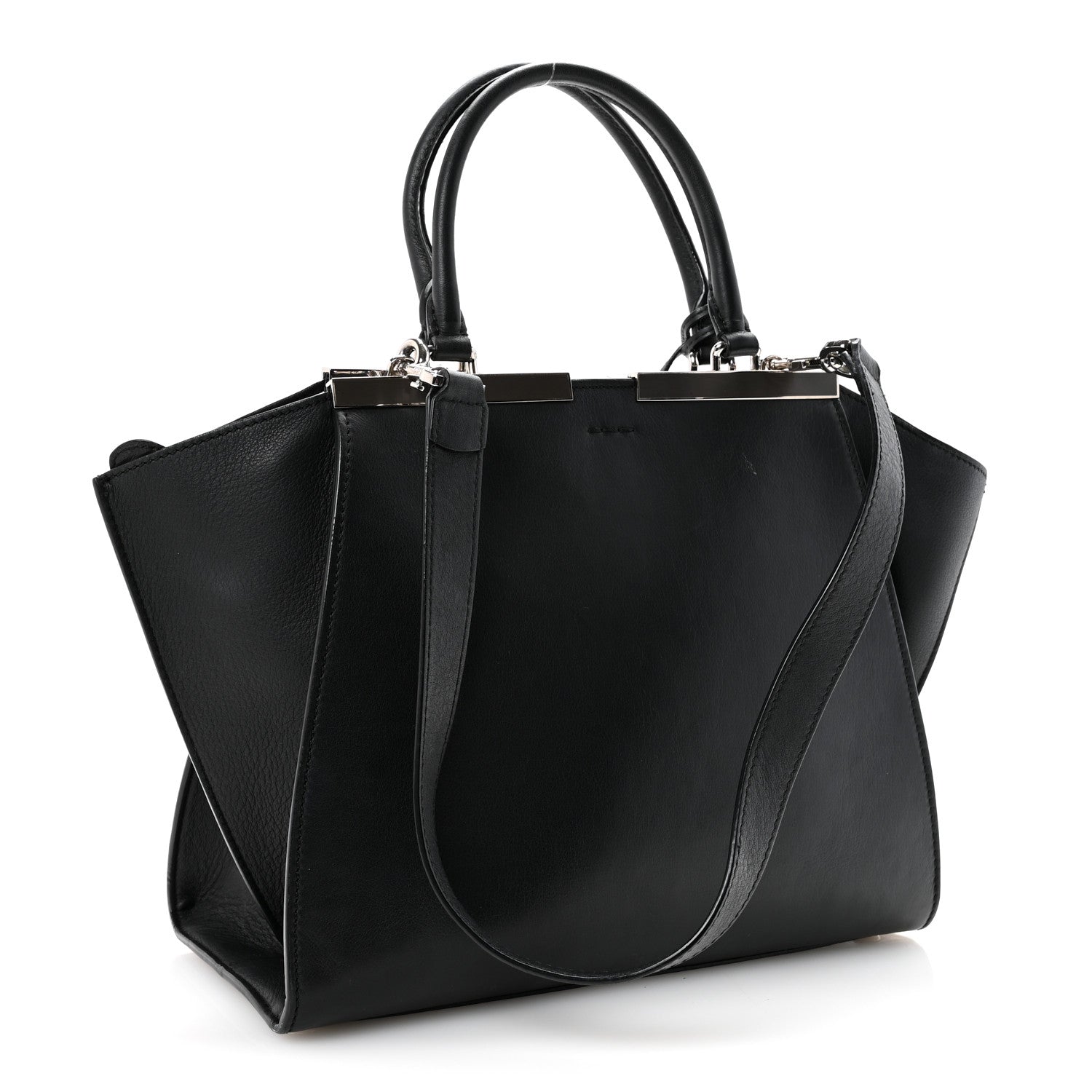 Vitello Dolce Shiny Nappa Petite 3Jours Tote Black