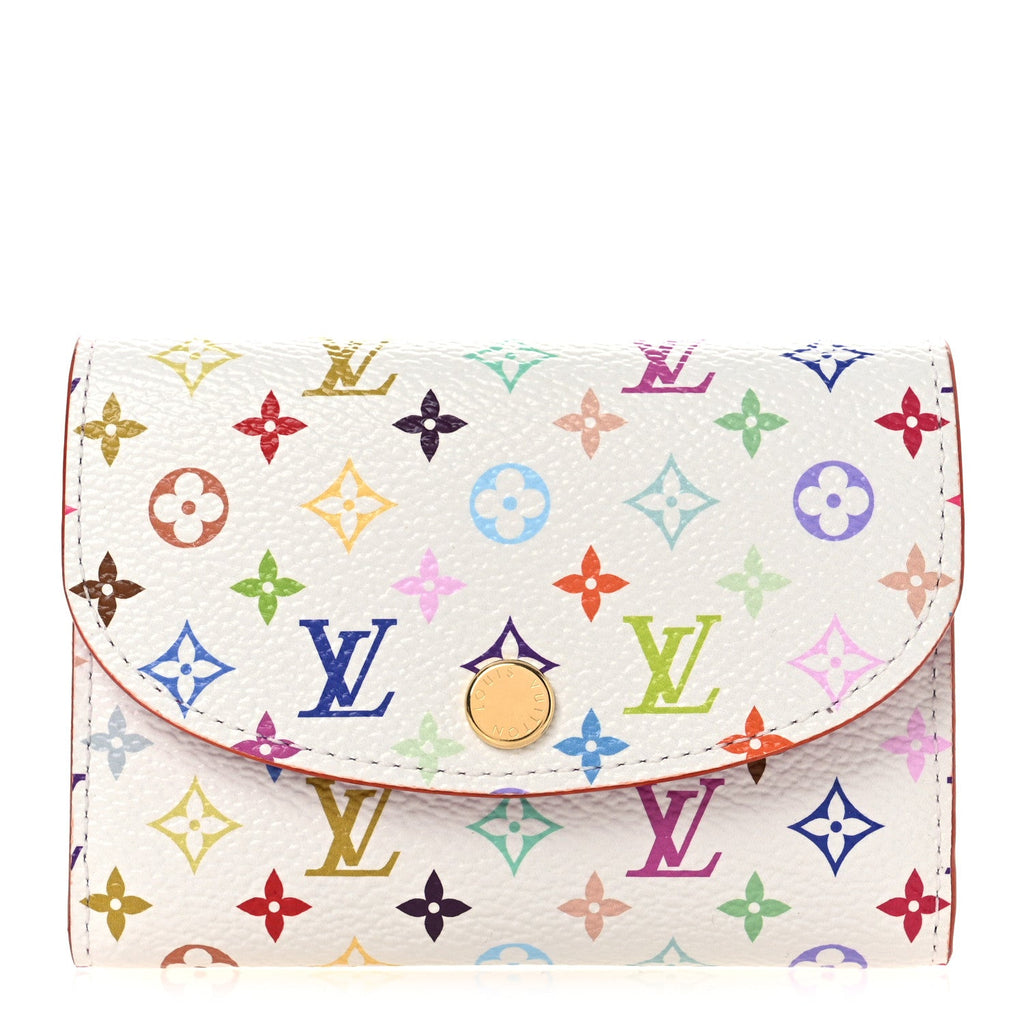 LV X TM Monogram Multicolor Rosalie Coin Purse White Kawaii Pink