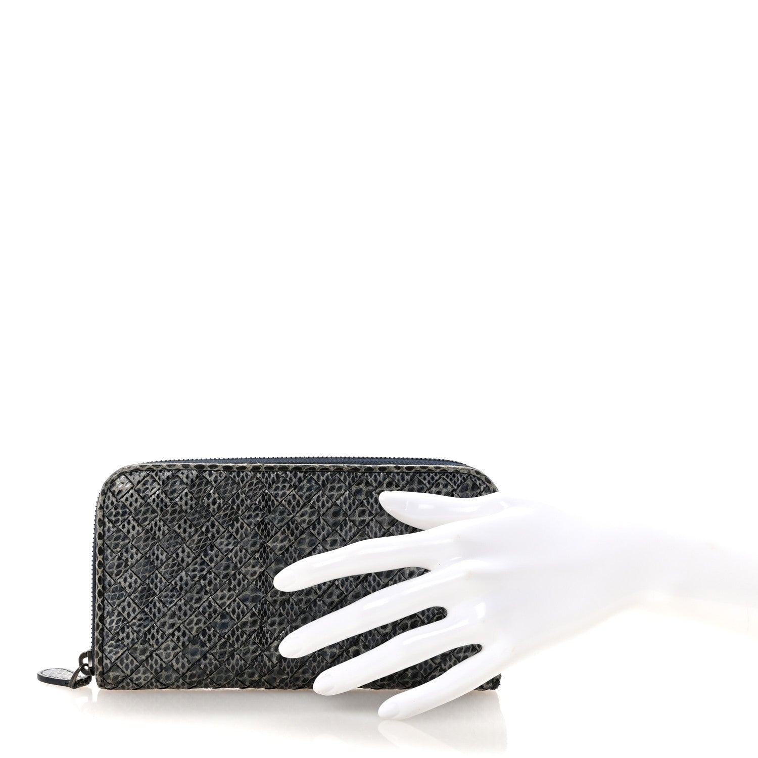 Ayers Intrecciato Ayers Zip Around Wallet Blue