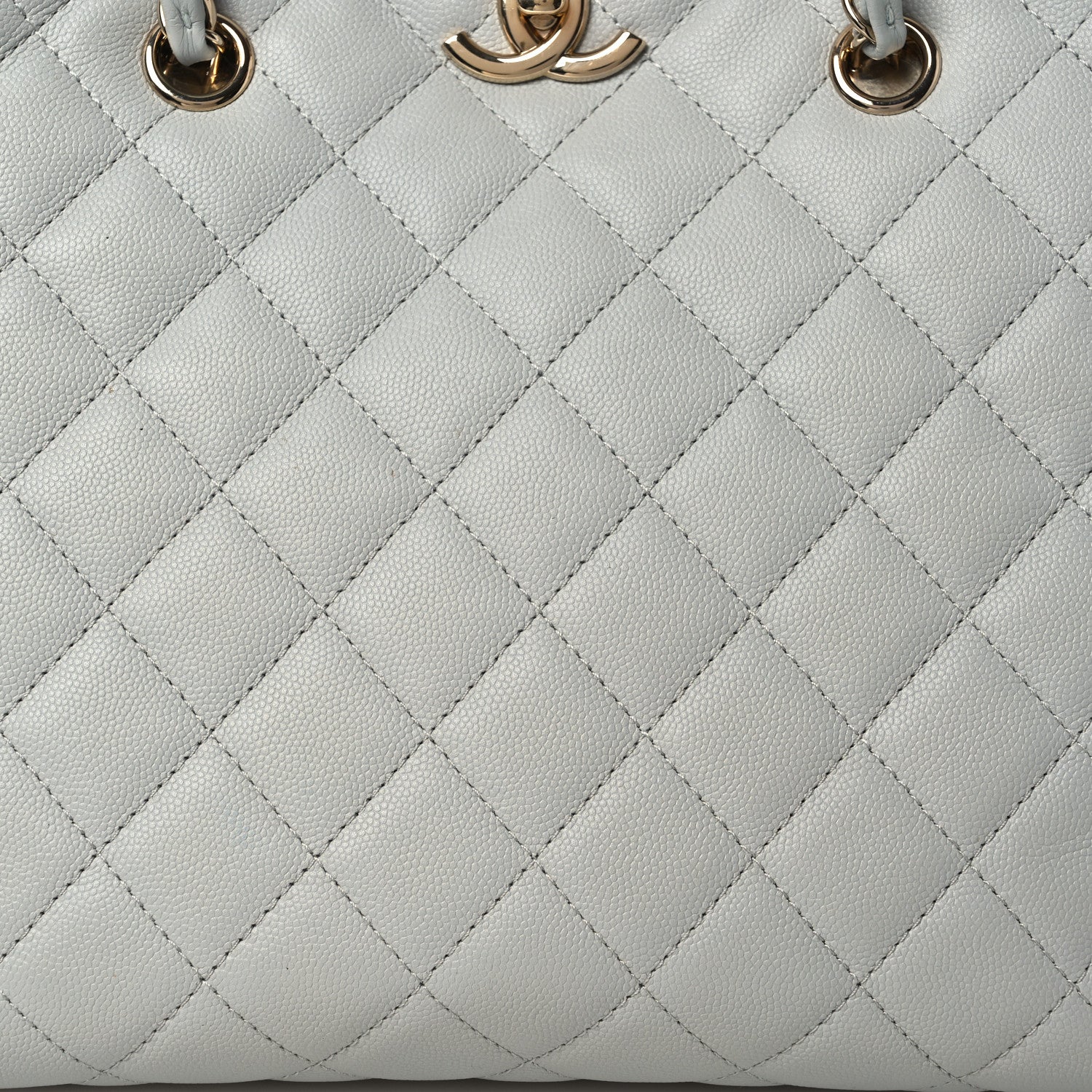 Caviar Quilted Shopping Tote Light Green