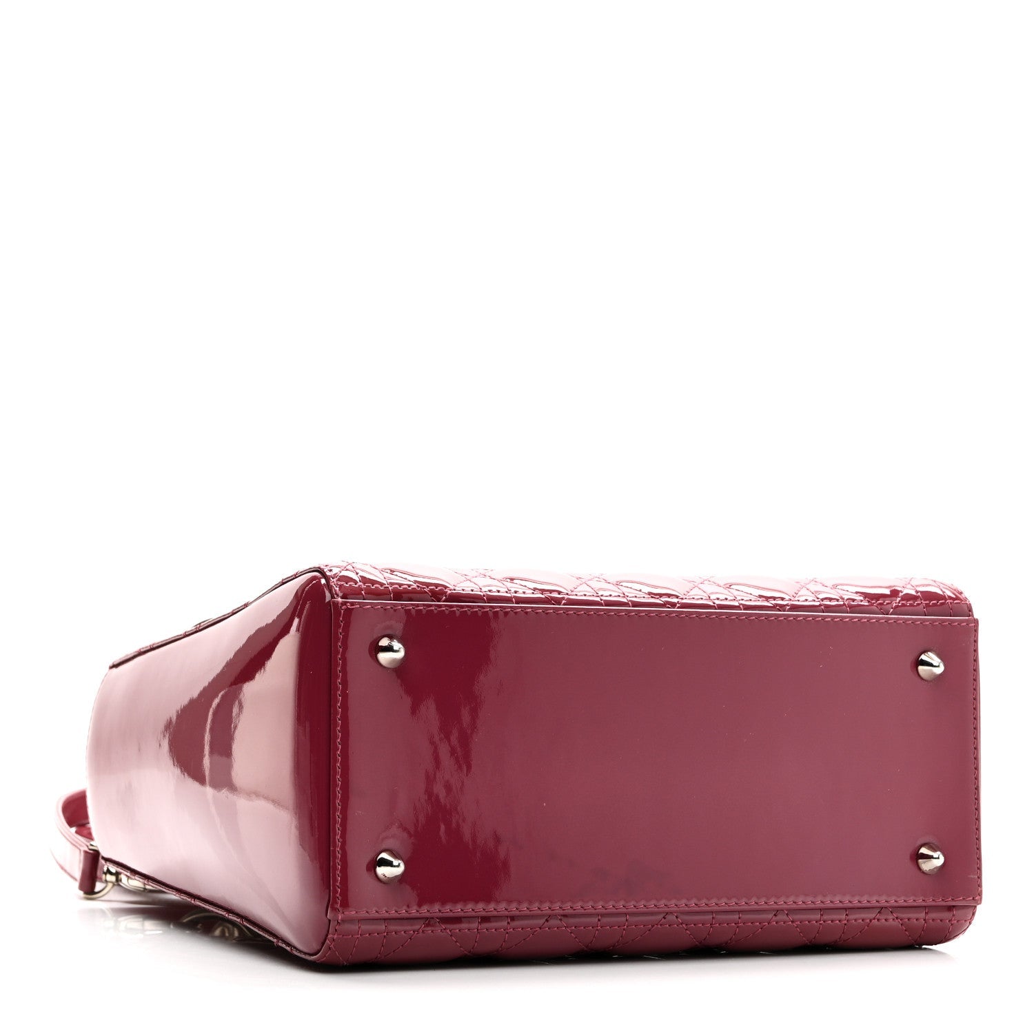 Patent Cannage Medium Lady Dior Dark Pink