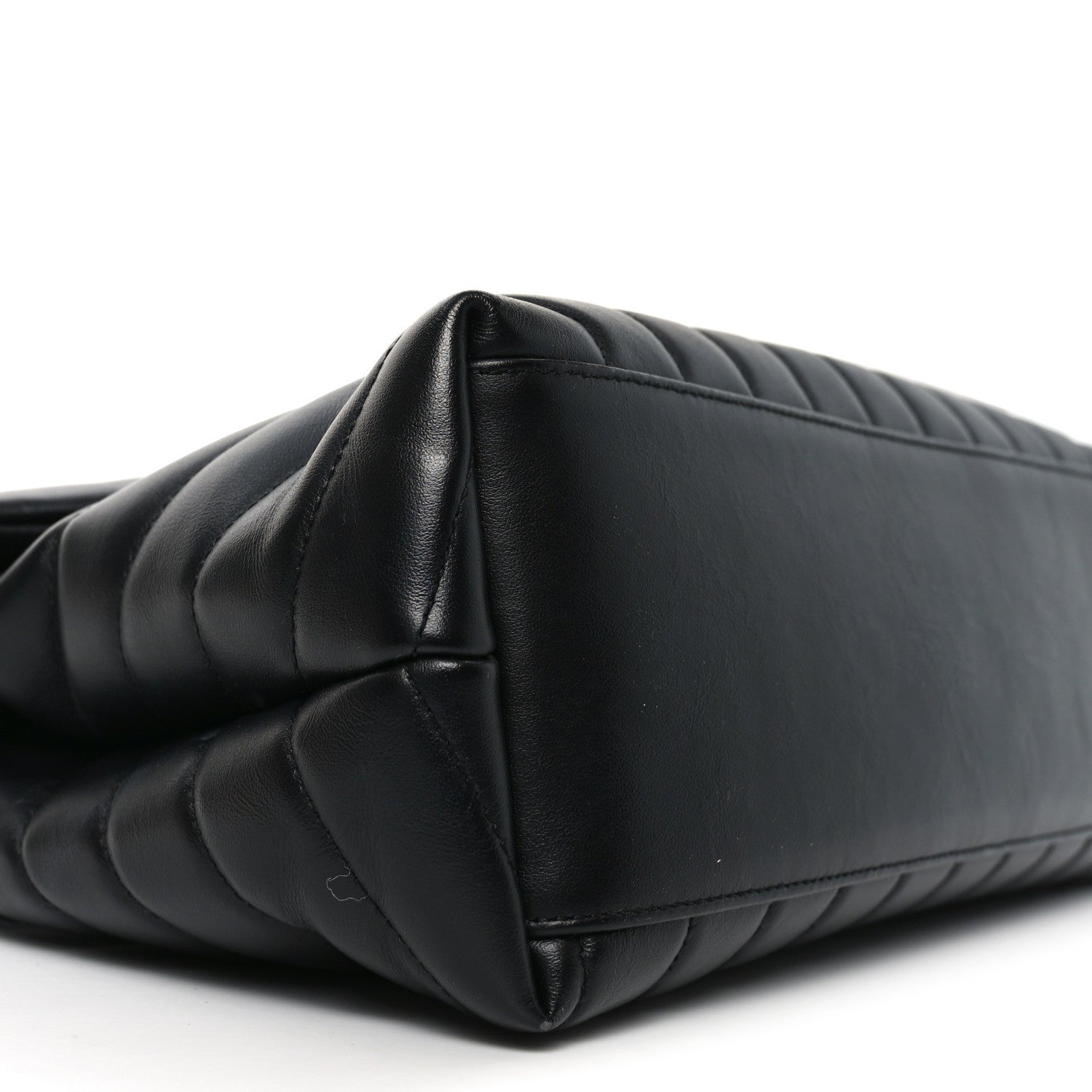 Calfskin Y Quilted Monogram Medium Loulou Chain Satchel Black