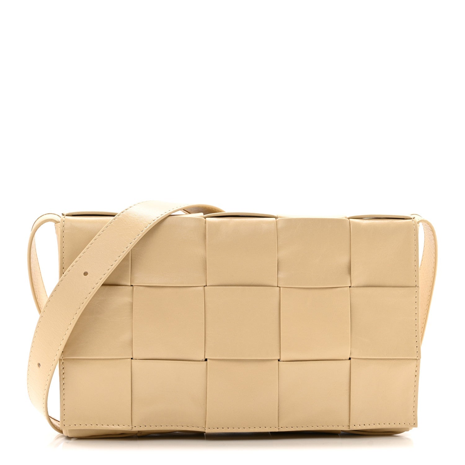Paper Calfskin Maxi Intrecciato Cassette Crossbody Bag Porridge
