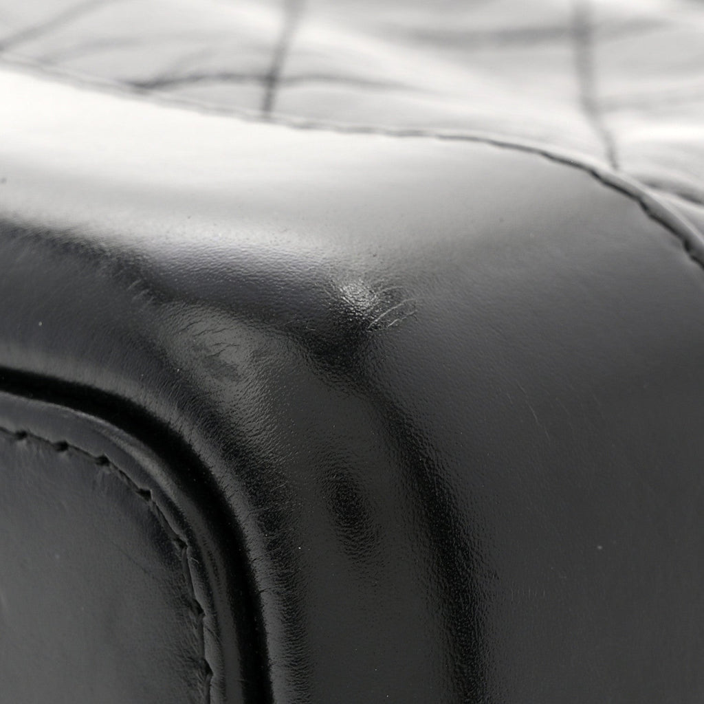 Aged Calfskin Quilted Small Gabrielle Hobo Black