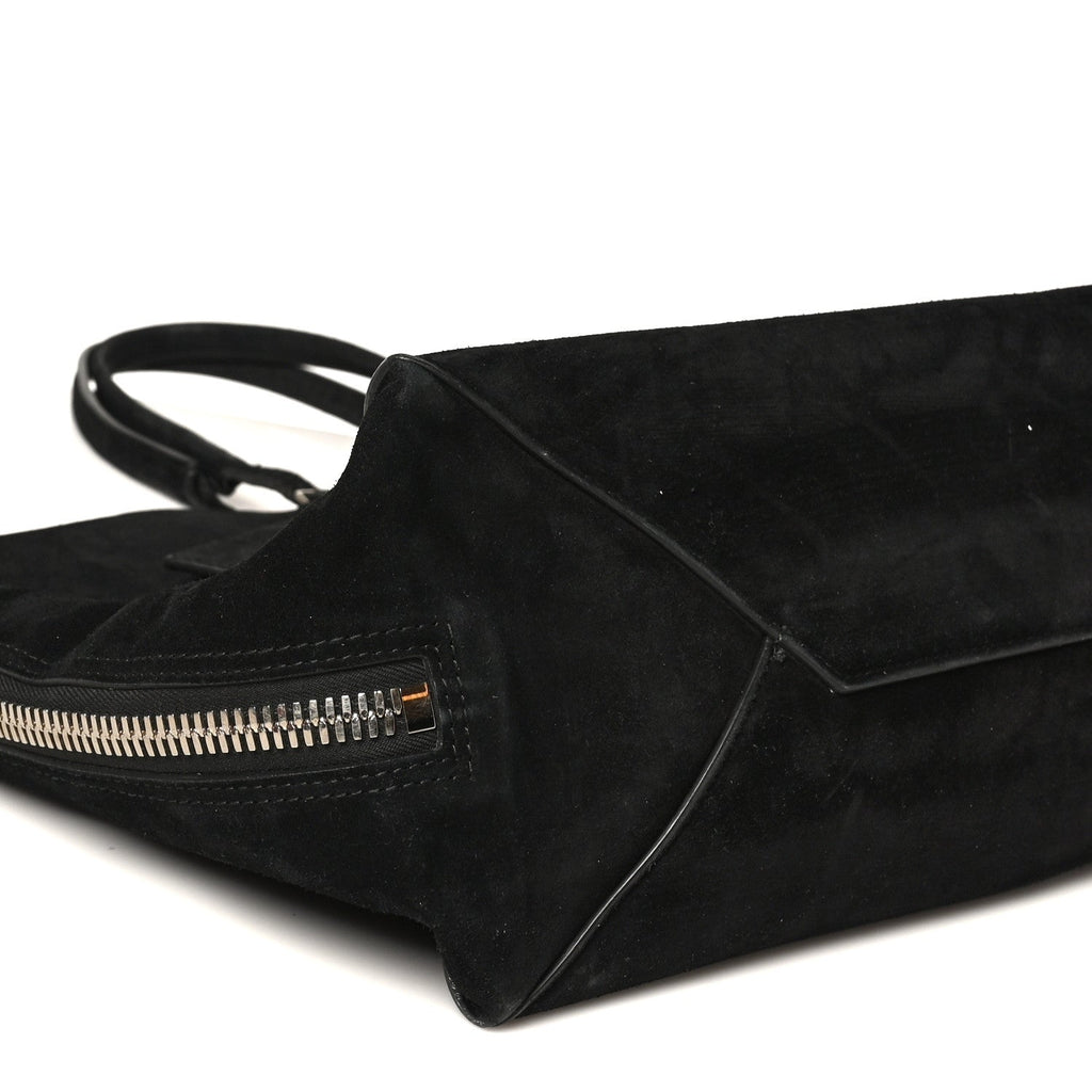 Daim Suede Plate Hardware Papier A6 Zip Around Tote Black