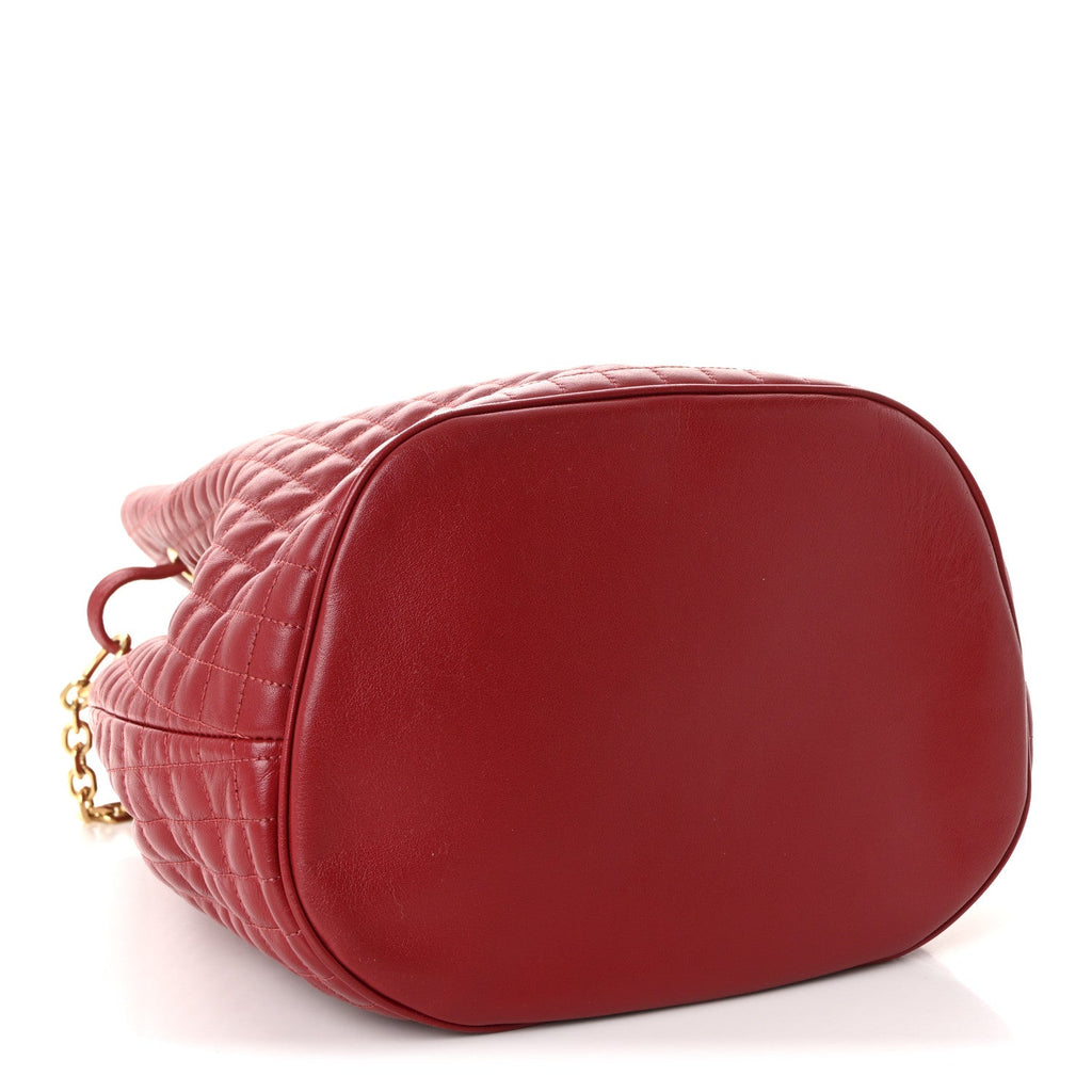 Calfskin Quilted Small C Backpack Red