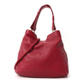 Pebbled Calfskin Medium G Wave Shoulder Bag Red