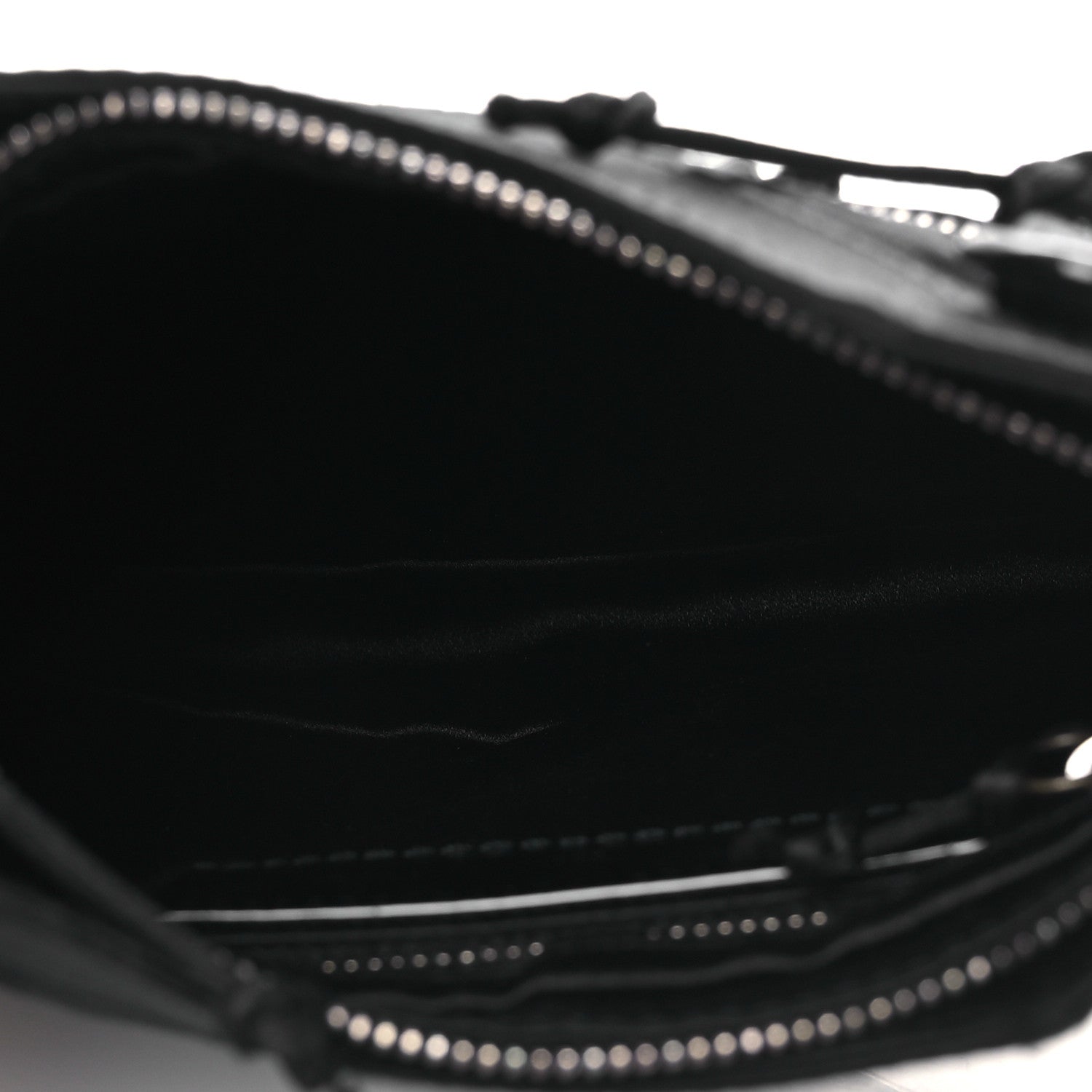 Satin Enamel Classique Chain Shoulder Bag Black