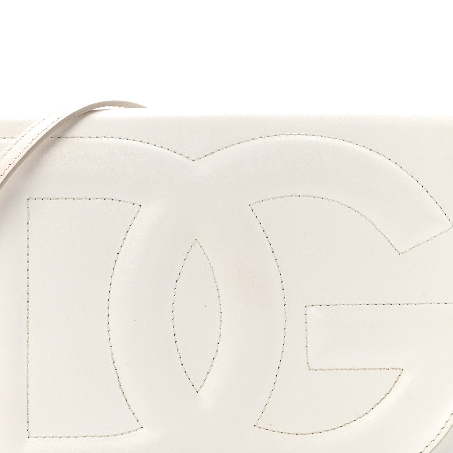 Calfskin DG Logo Flap Crossbody Bag White