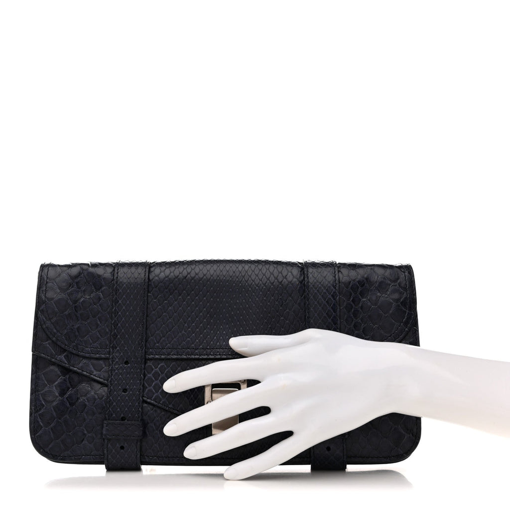 Snakeskin PS1 Pochette Clutch Blue