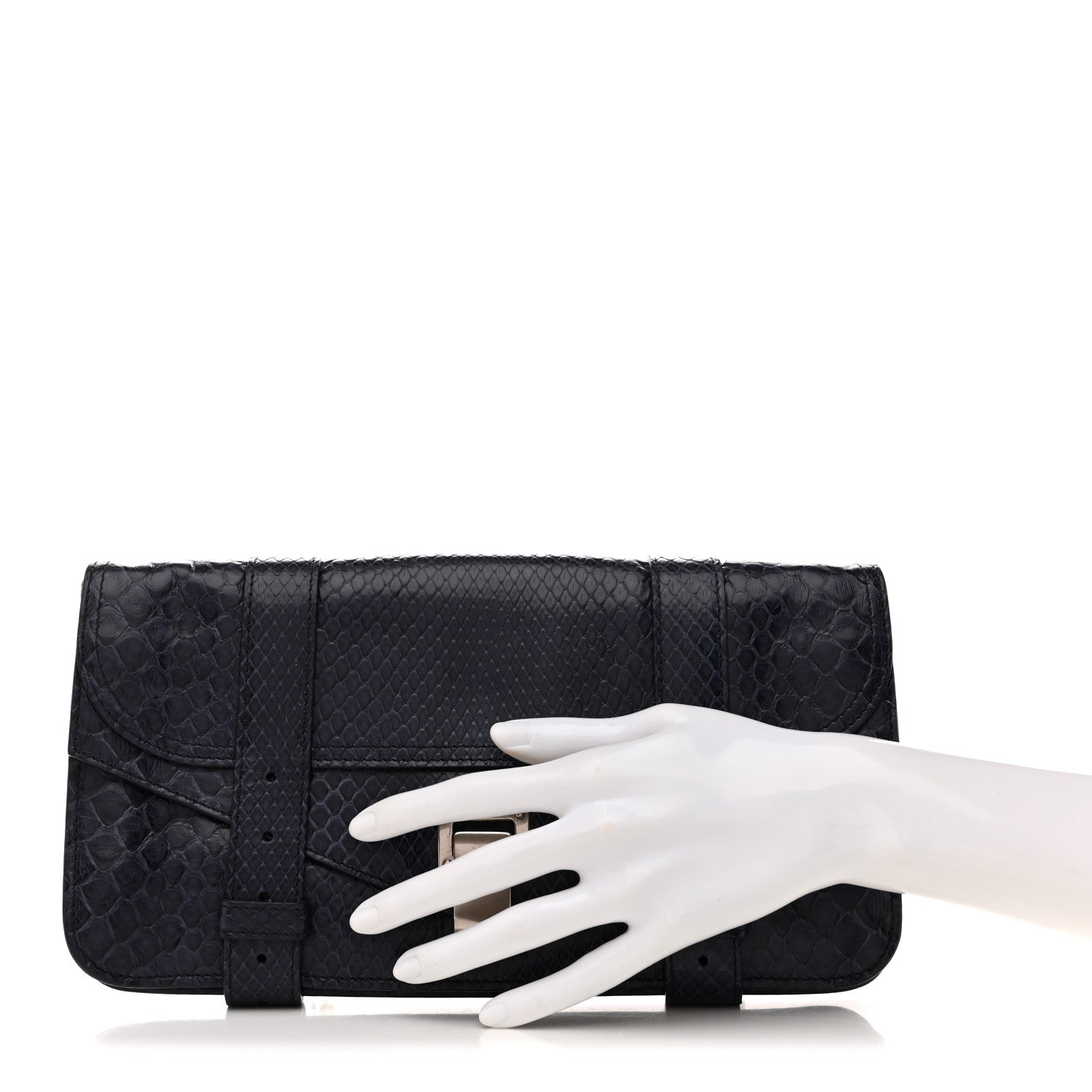 Snakeskin PS1 Pochette Clutch Blue