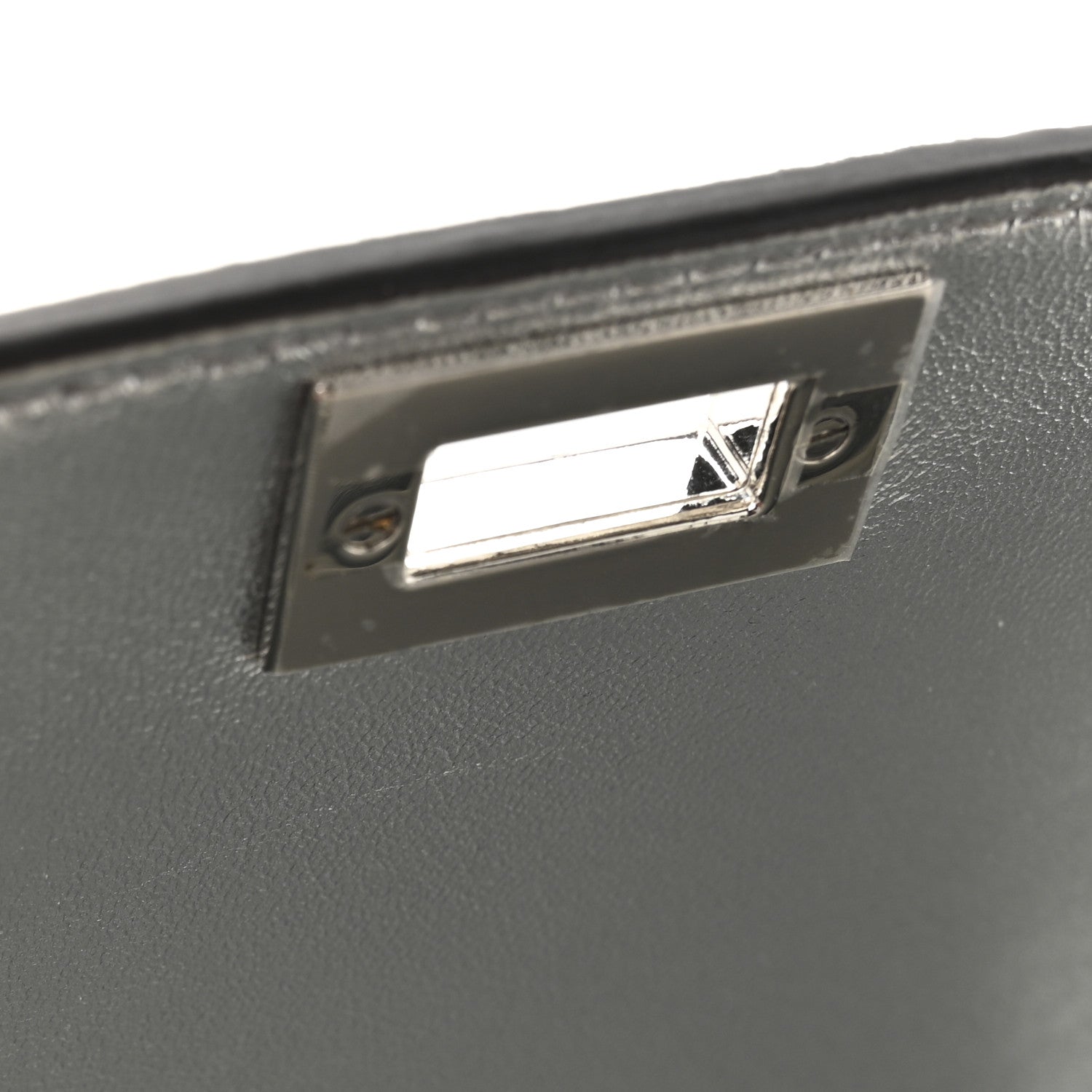 Crystal Vitello Laminato FF Petite Peekaboo I SEE U Satchel Crystal Argento