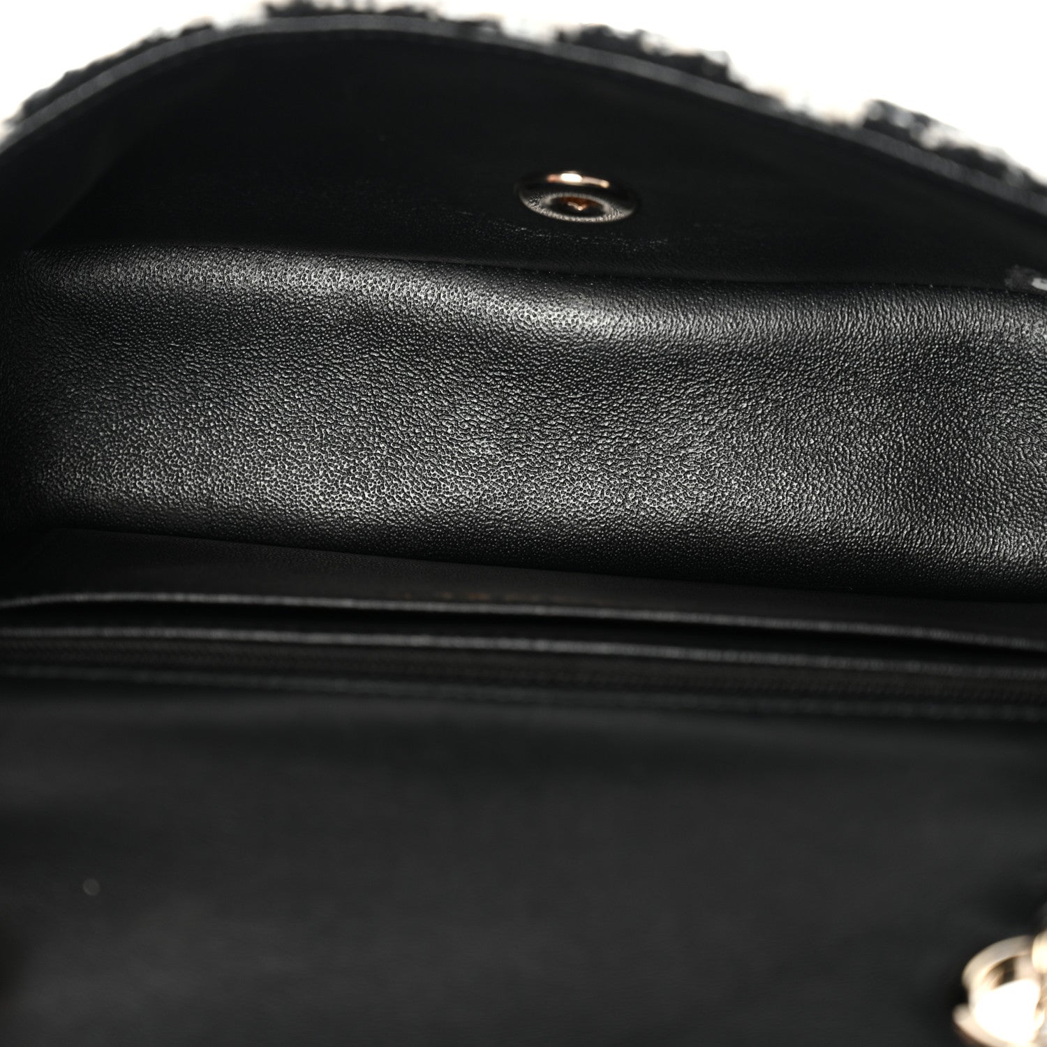 Tweed Quilted Mini Rectangular Flap Black Ecru White