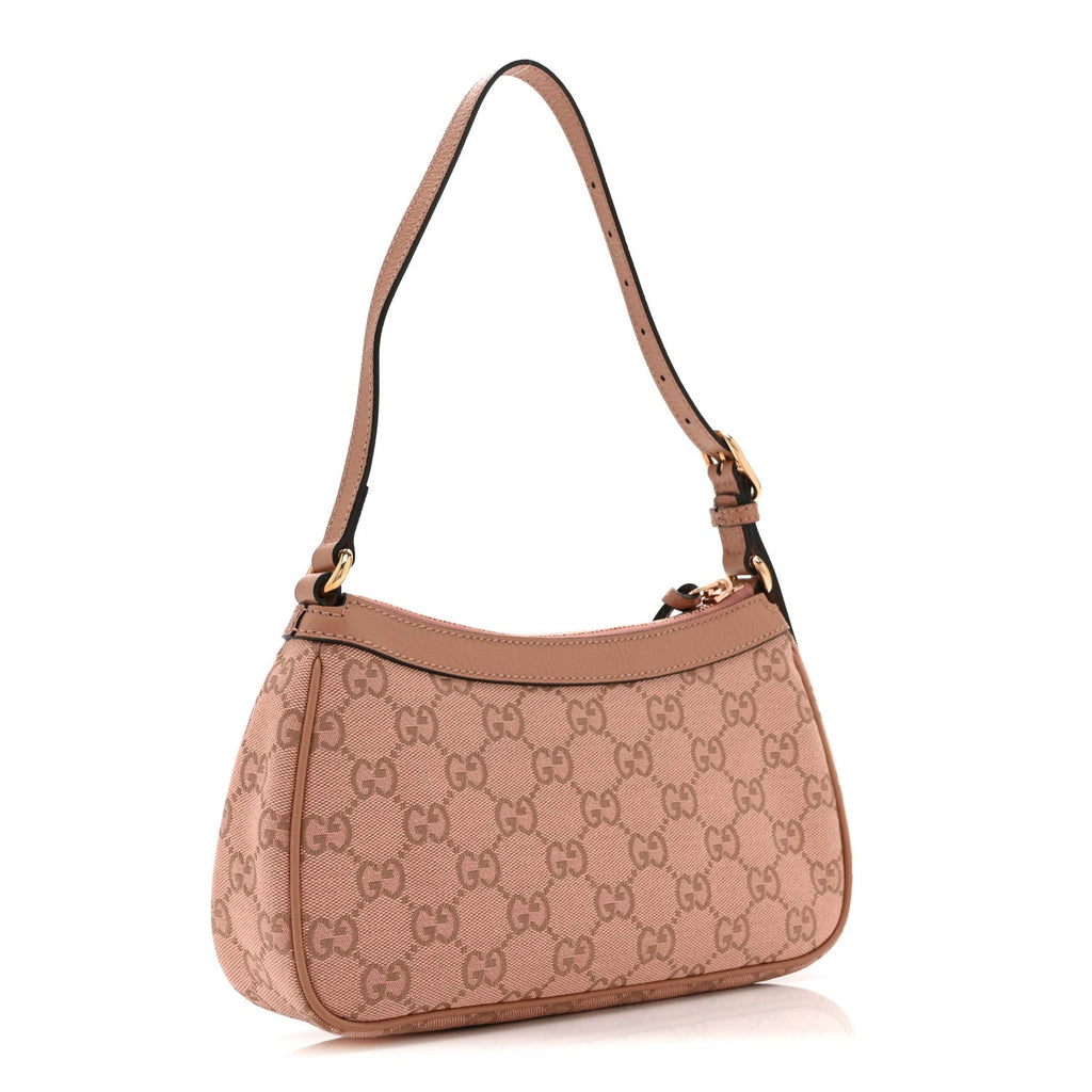Monogram Textured Dollar Calfskin Small Ophidia Hobo Cloche Rose Pink