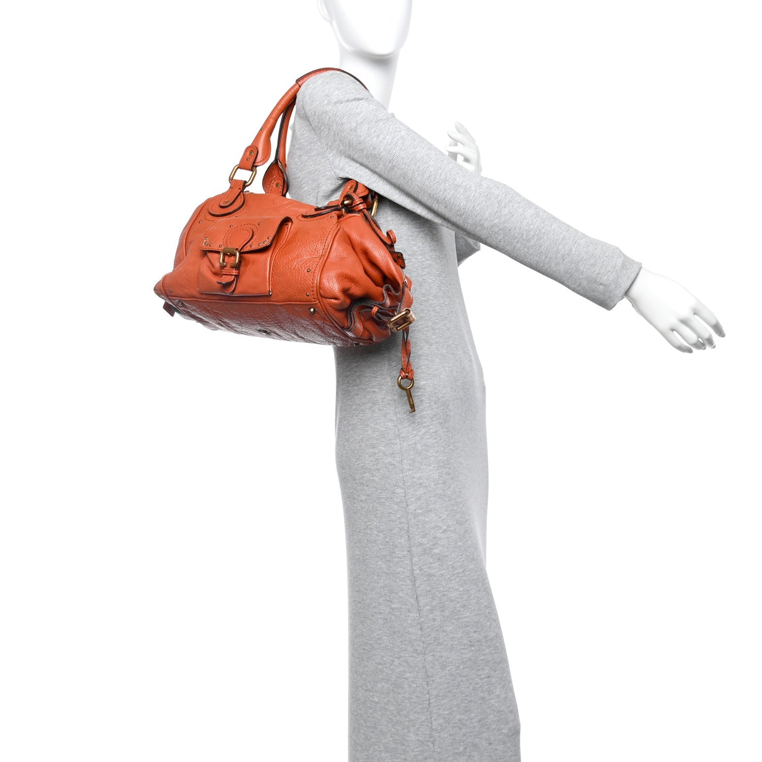 Calfskin Paddington Front Pocket Tote Whiskey