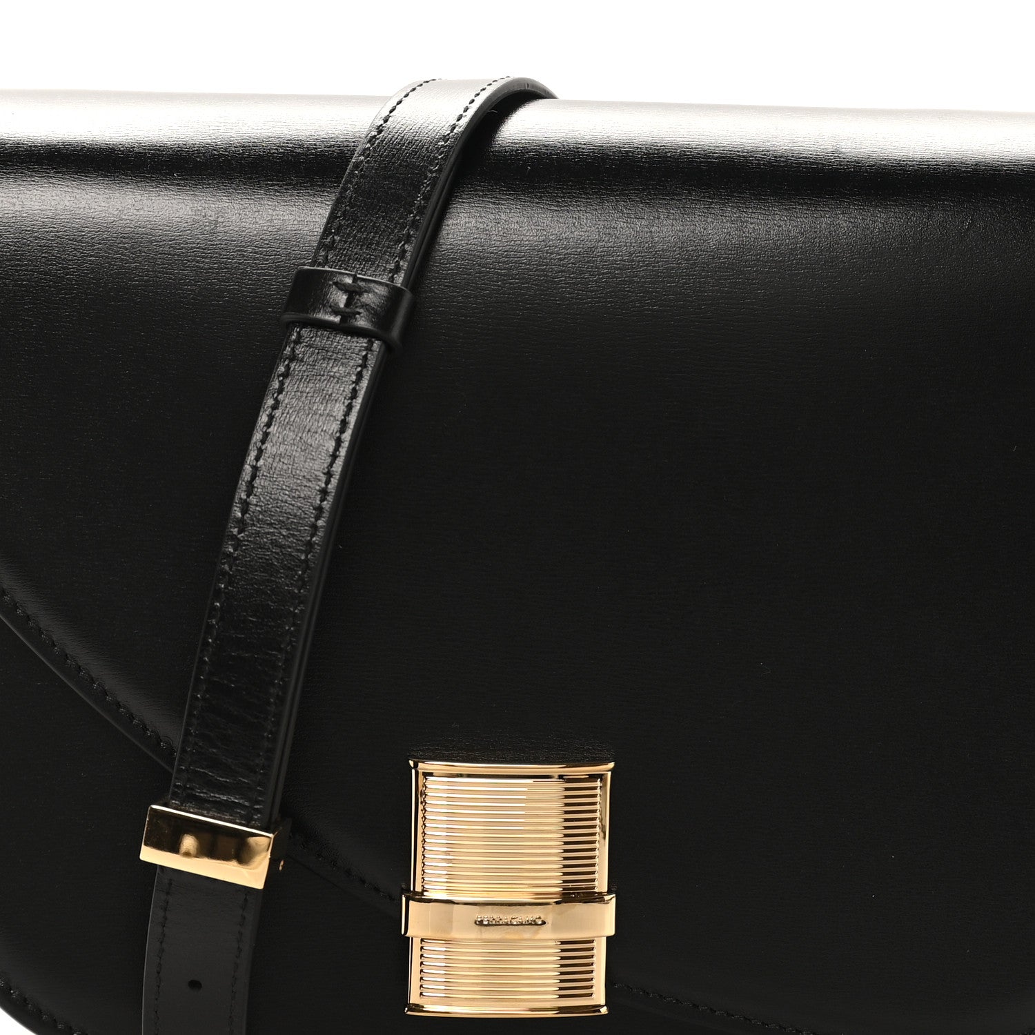 Dappled Calfskin Small Fiamma Crossbody Bag  Black