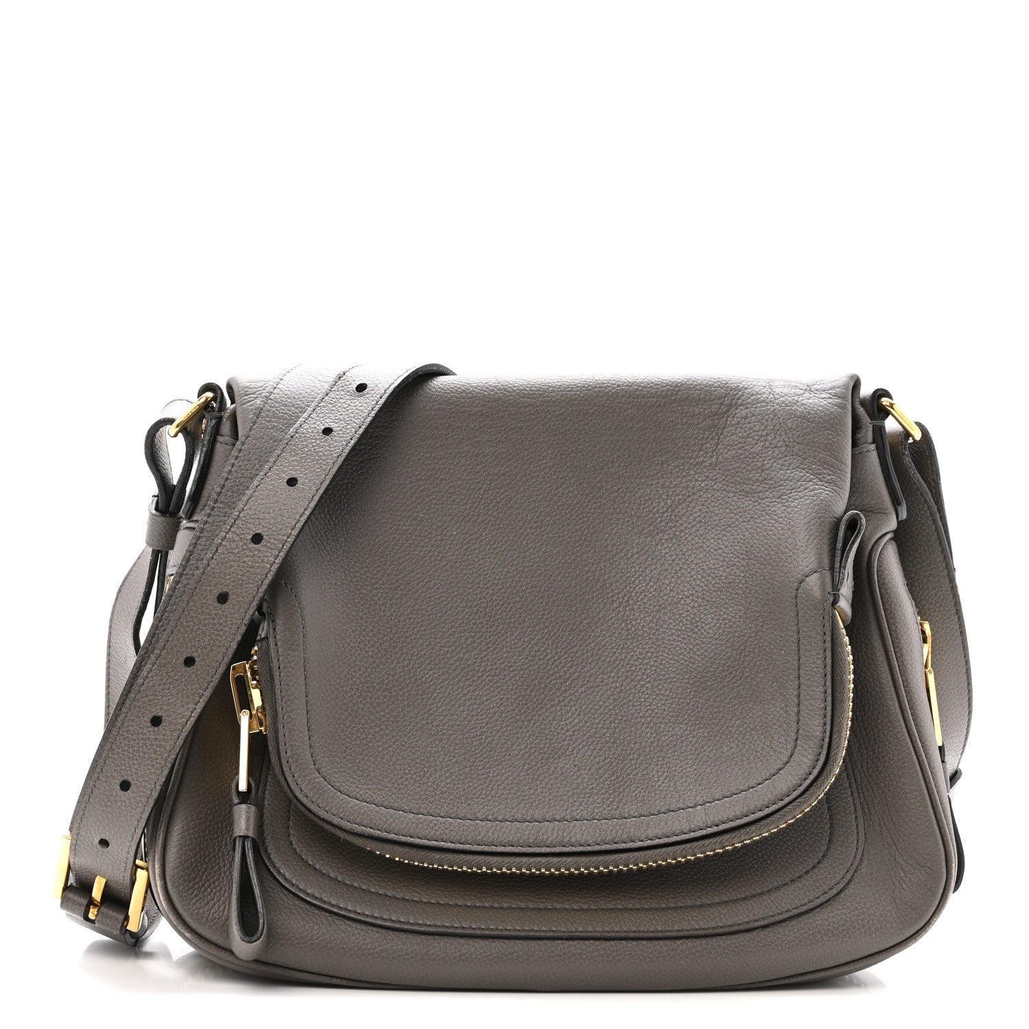 Calfskin Medium Shaded Jennifer Crossbody Bag Grey