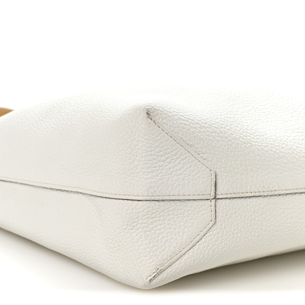 Taurillon Clemence Double Sens 45 Reversible Tote White Sable