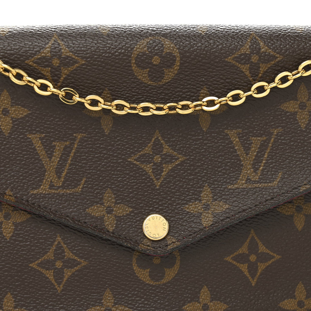 Monogram Pochette Felicie Chain Wallet Fuchsia
