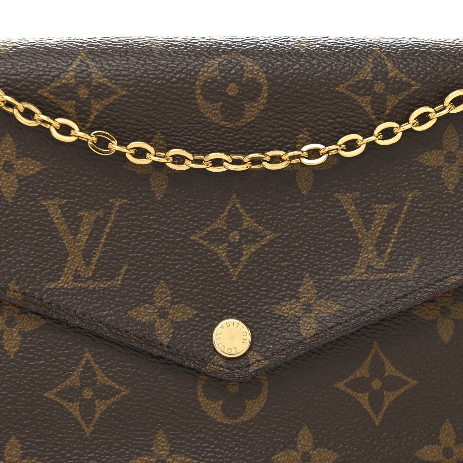 Monogram Pochette Felicie Chain Wallet Fuchsia