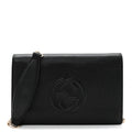 Pebbled Calfskin Soho Wallet On Chain Black