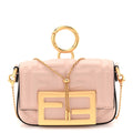 Nappa Matisse FF Embossed Nano Maxi Buckle Baguette Charm Rosa Quarzo