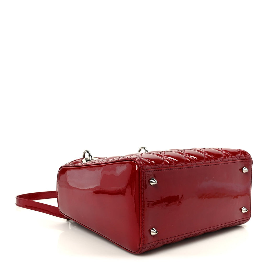 Patent Cannage Medium Lady Dior Red