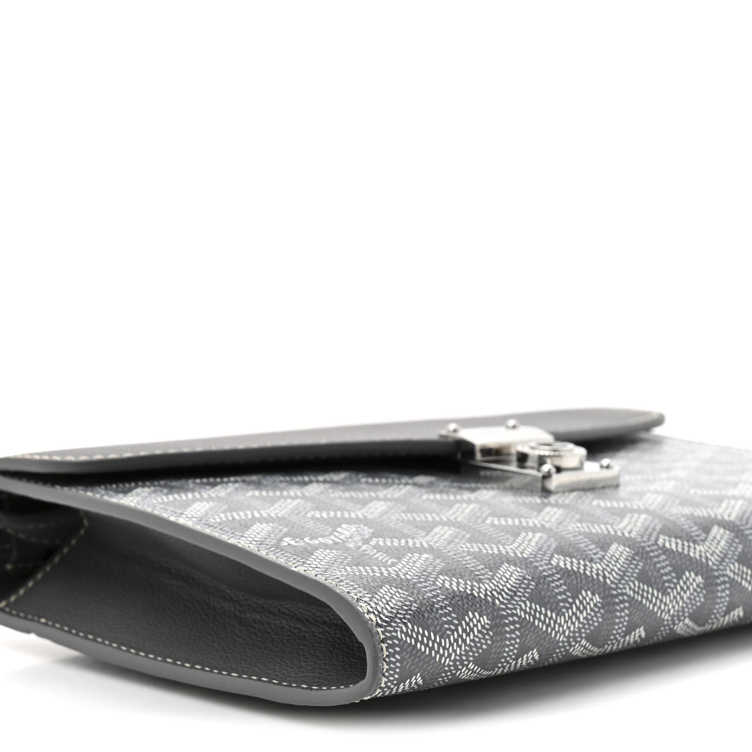 Goyardine Calfskin Chypre Wallet Pouch Grey