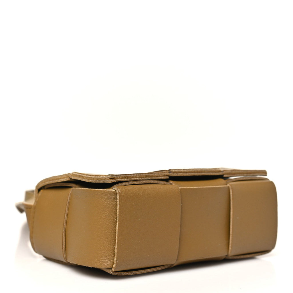 Lambskin Maxi Intrecciato Extra Mini Cassette Crossbody Bag Ochre