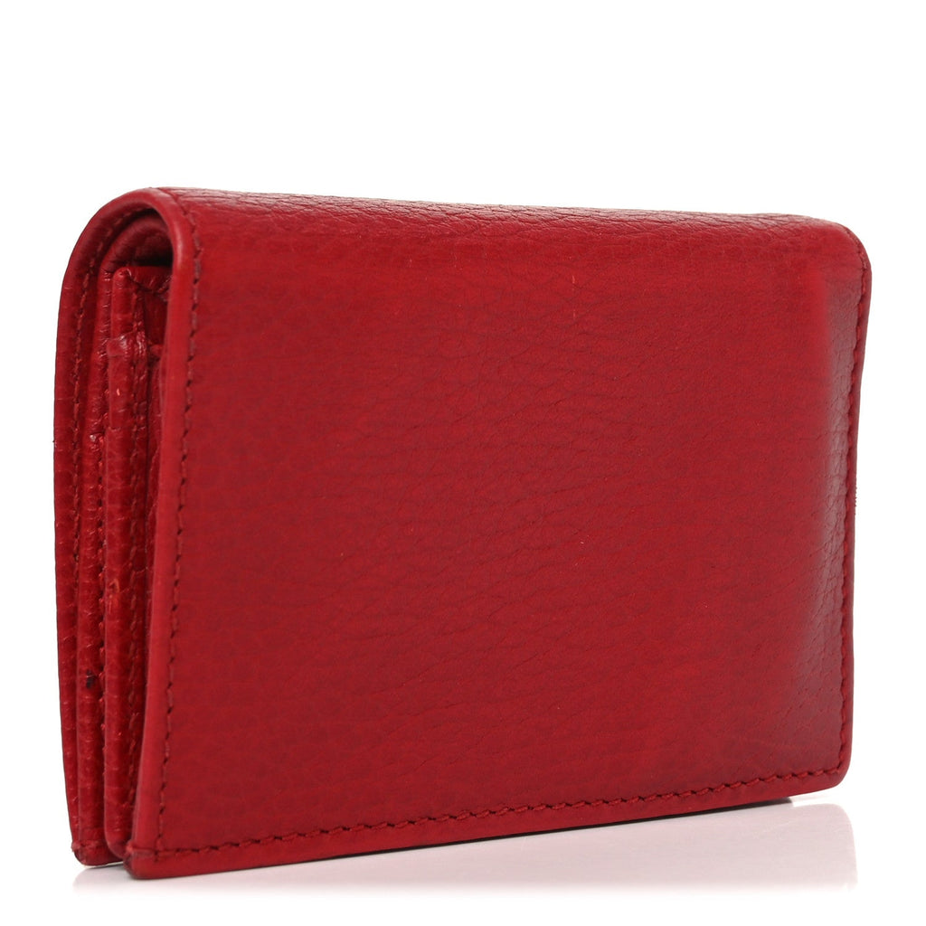 Pebbled Calfskin GG Marmont  Case Hibiscus Red