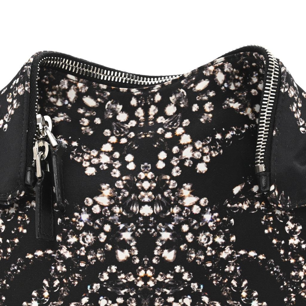 Silk Dandelion Print De Manta Clutch Black