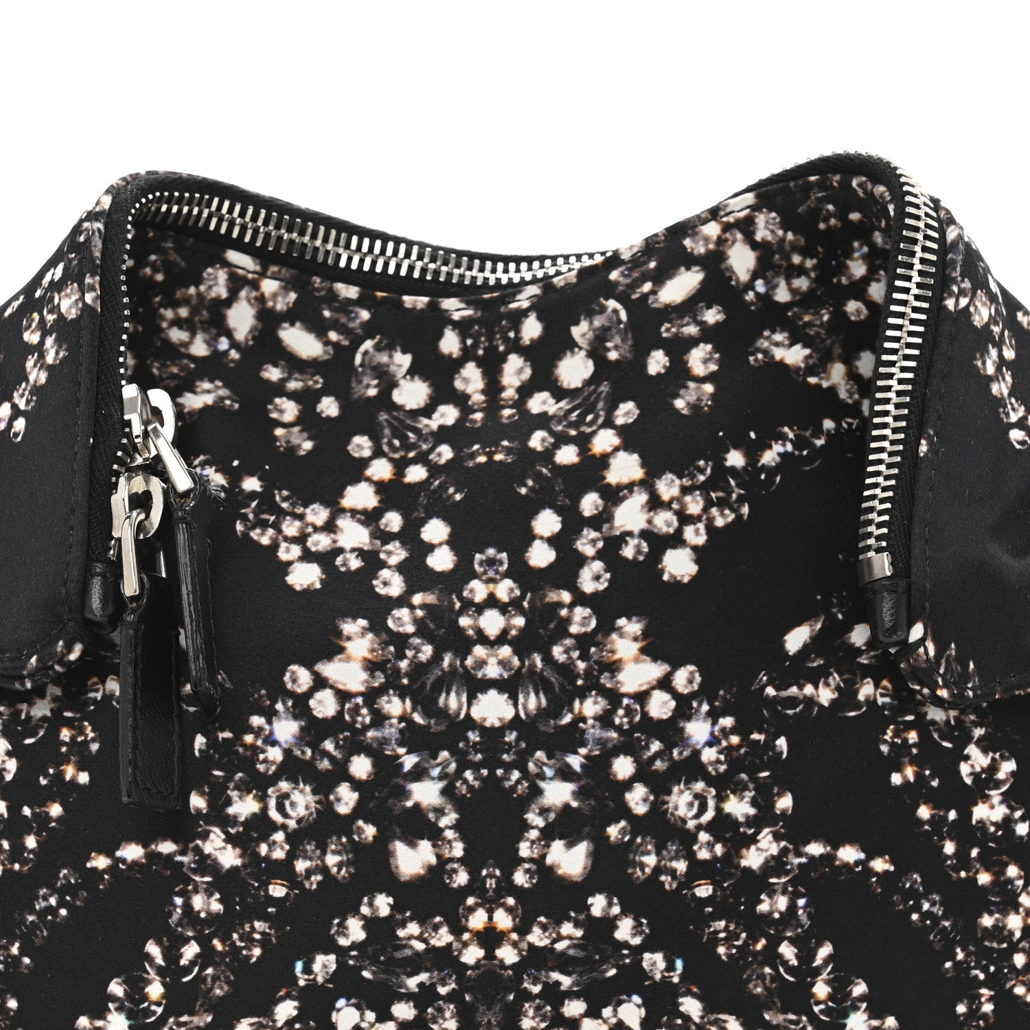 Silk Dandelion Print De Manta Clutch Black