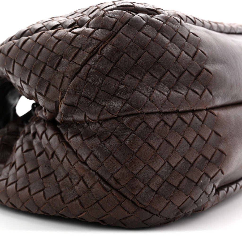 Nappa Intrecciato Medium Campana Hobo Ebano