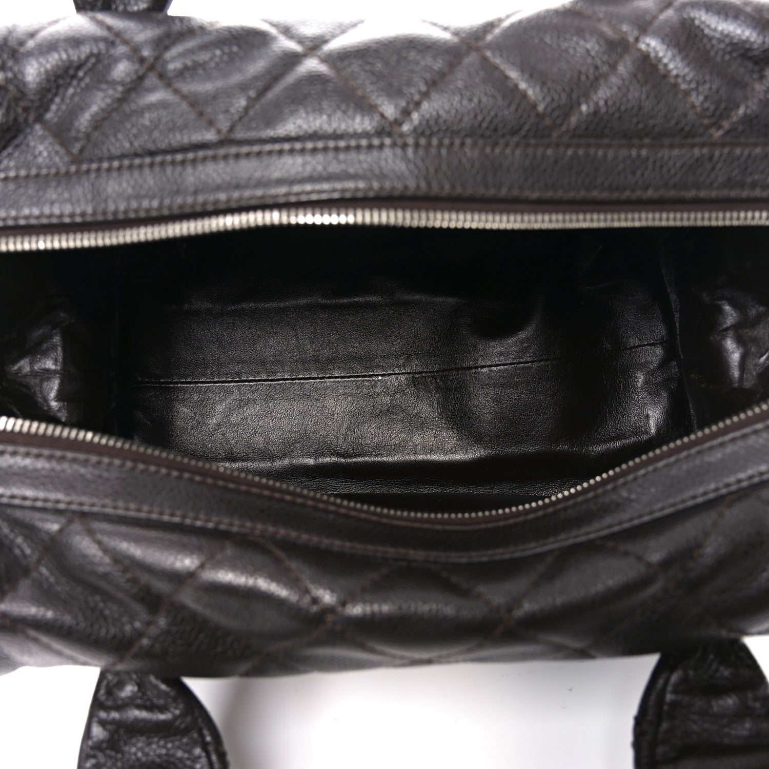 Caviar Quilted CC Timeless Bowler Dark Brown