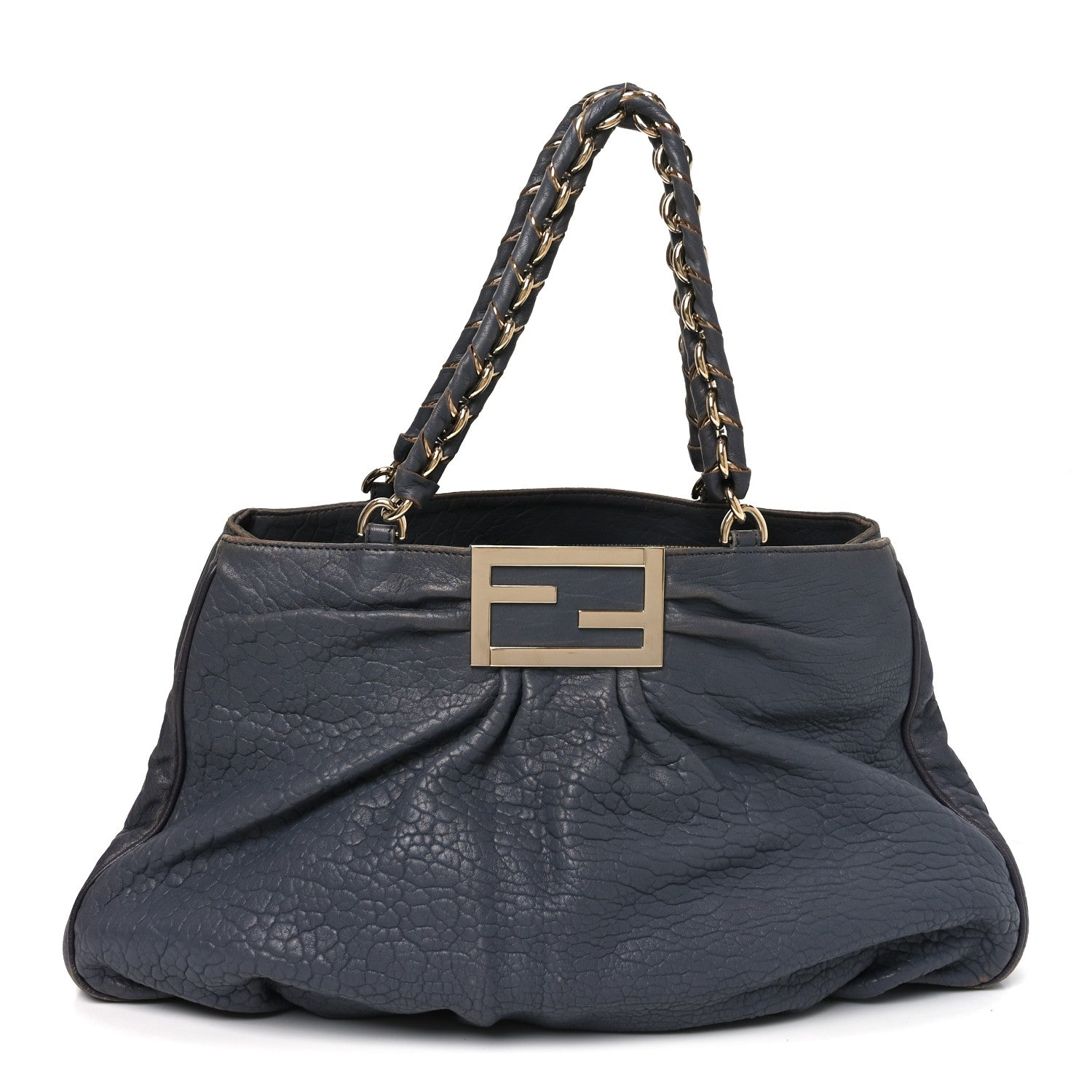 Crinkled Lambskin Mia Tote Blue