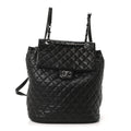 Calfskin Quilted Large Urban Spirit Backpack Black