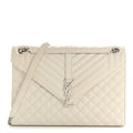 Grain De Poudre Textured Mixed Matelasse Large Triquilt Monogram Satchel Porcellana