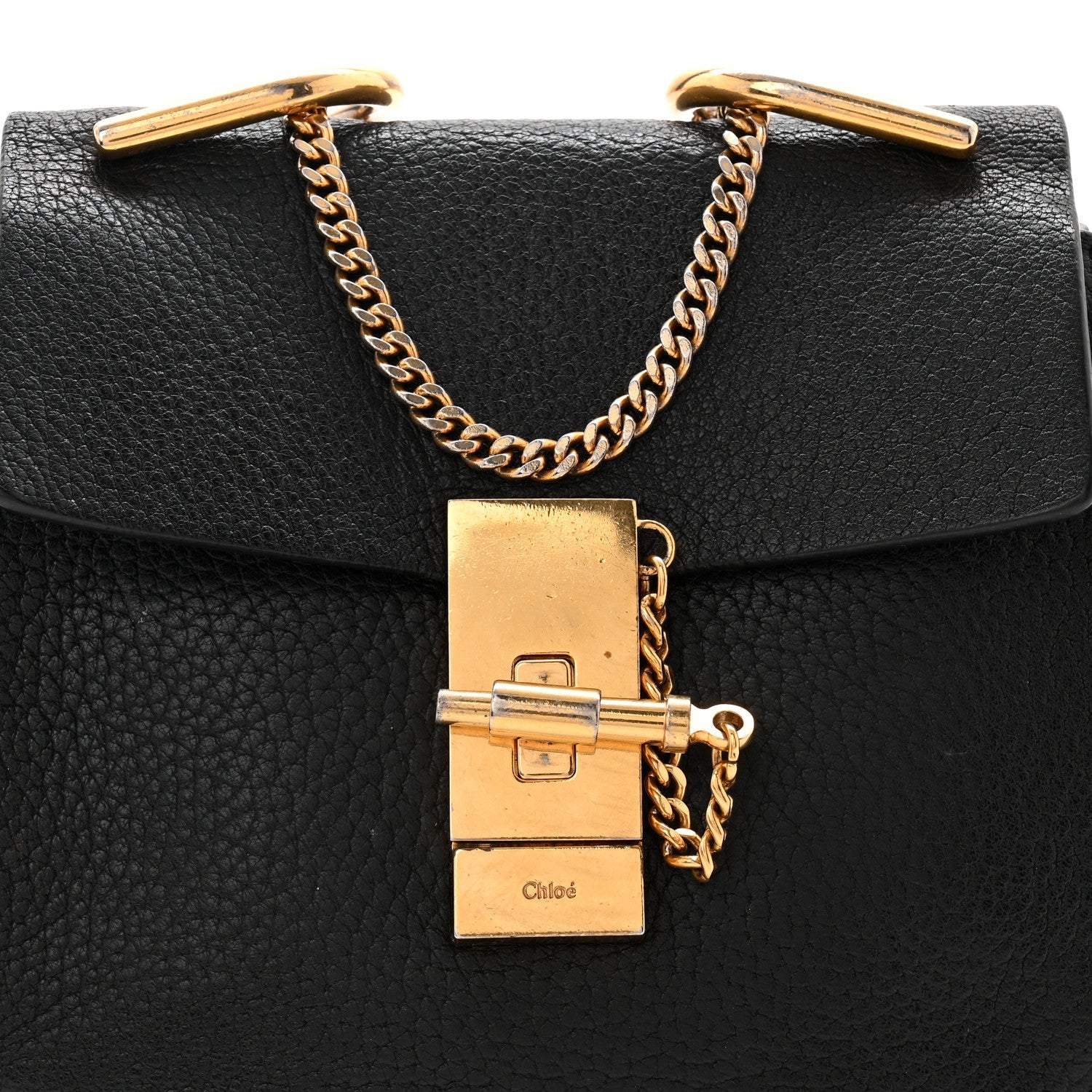 Grained Lambskin Mini Drew Shoulder Bag Black